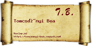 Tomcsányi Bea névjegykártya